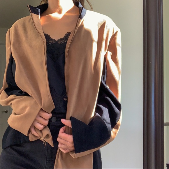 suede-like colorblock jacket - Picture 4 of 5